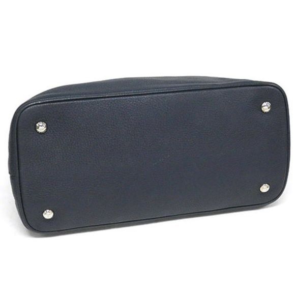 Prada Saffiano Lux 2 Way Handbag Shoulderbag Silver Hardware Navy - Picture 6 of 10